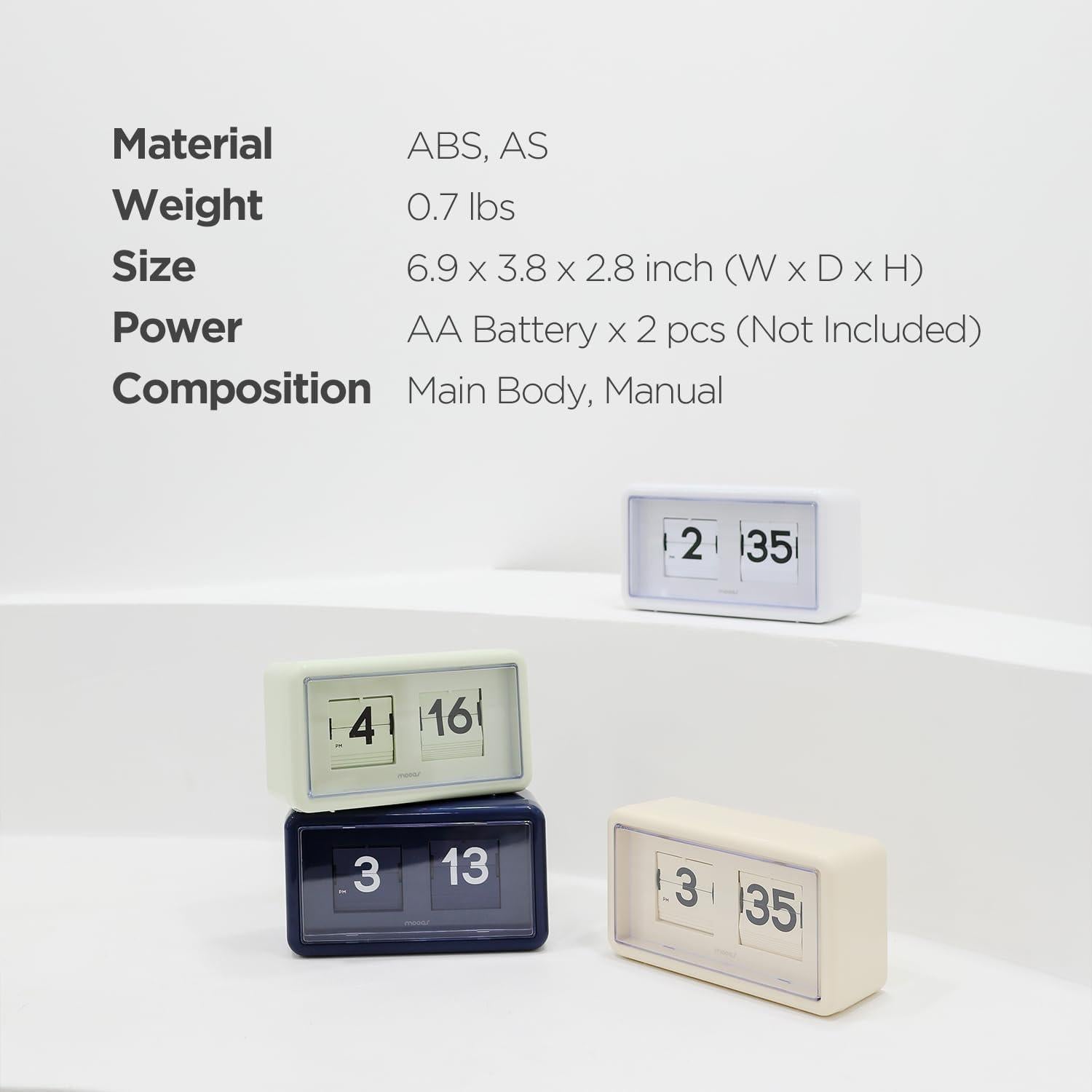 Reloj de Mesa Flip Mooas MC-F3 Retro Automático Crema