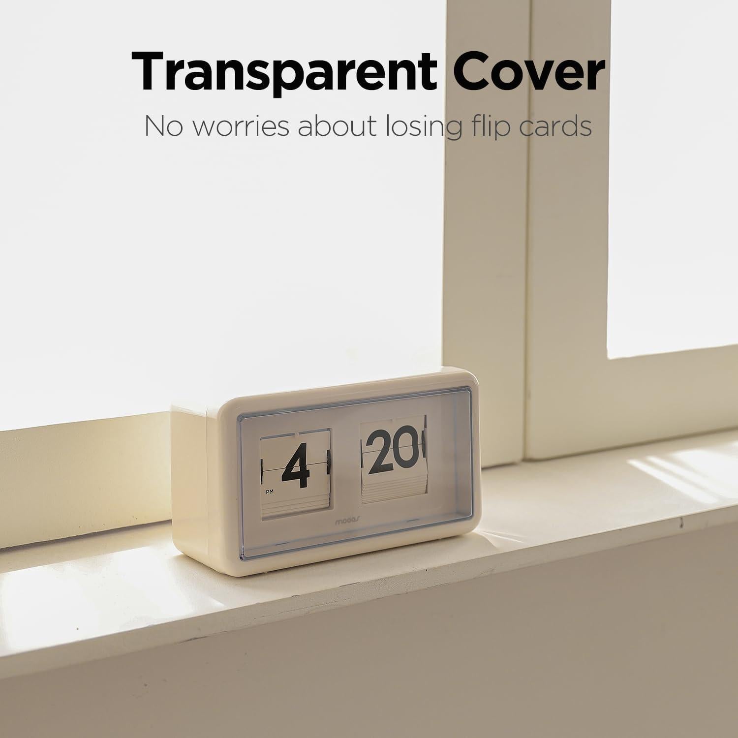 Reloj de Mesa Mooas MC-F3 Retro Automático Crema 17.5x7.1cm