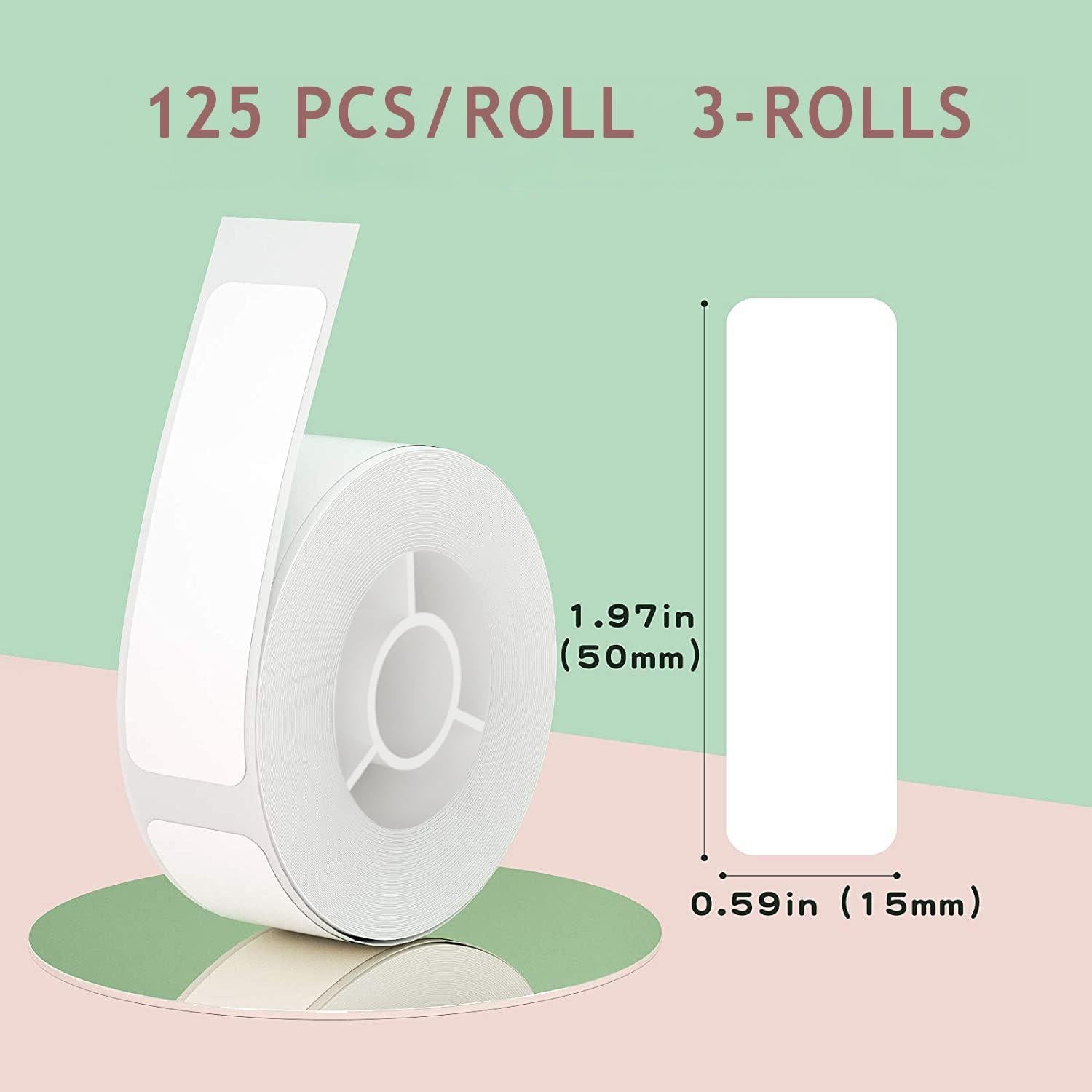Cinta de Etiquetas NIIMBOT D11 D110 D101 - 3 Rollos 15x50mm