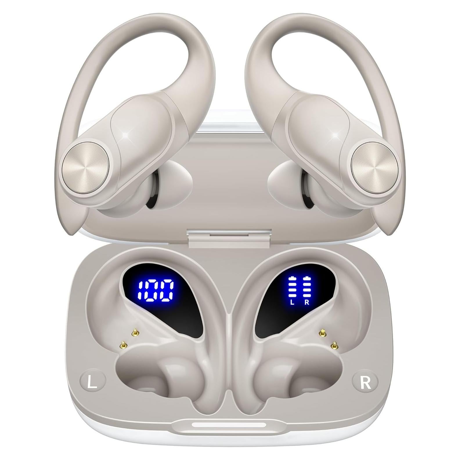 Auriculares Bluetooth PocBuds T60 Inalámbricos IPX7 80hrs Beige