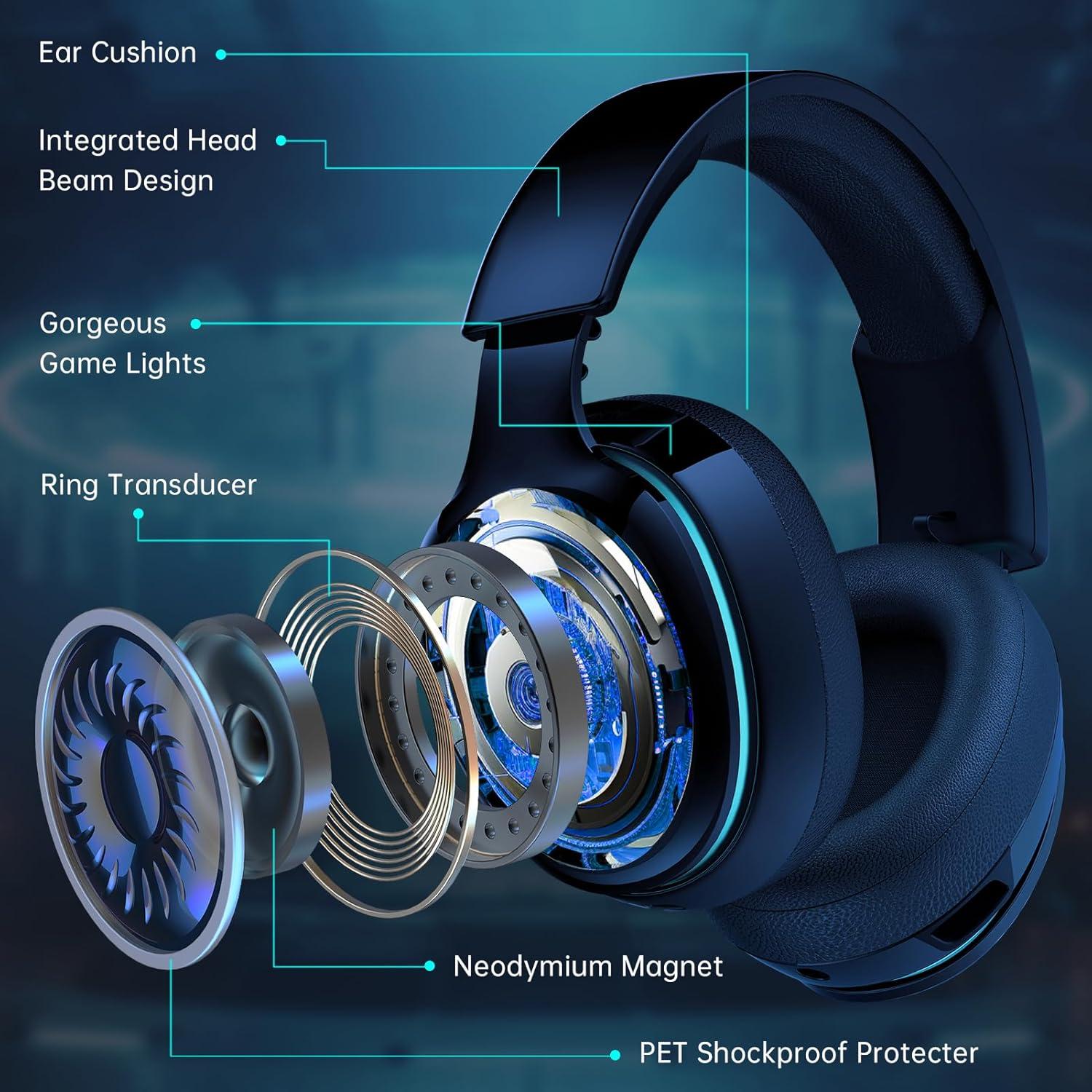 Auriculares Gaming Inalámbricos Gtheos Captain 300 - Negro