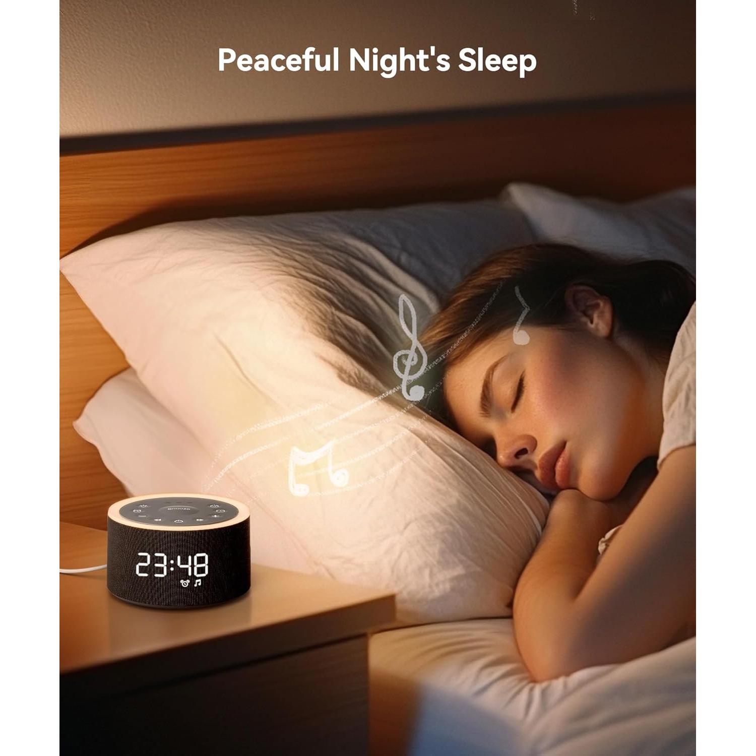 Máquina de Sonido Dreamegg D1+ con Reloj Despertador y Luz Nocturna