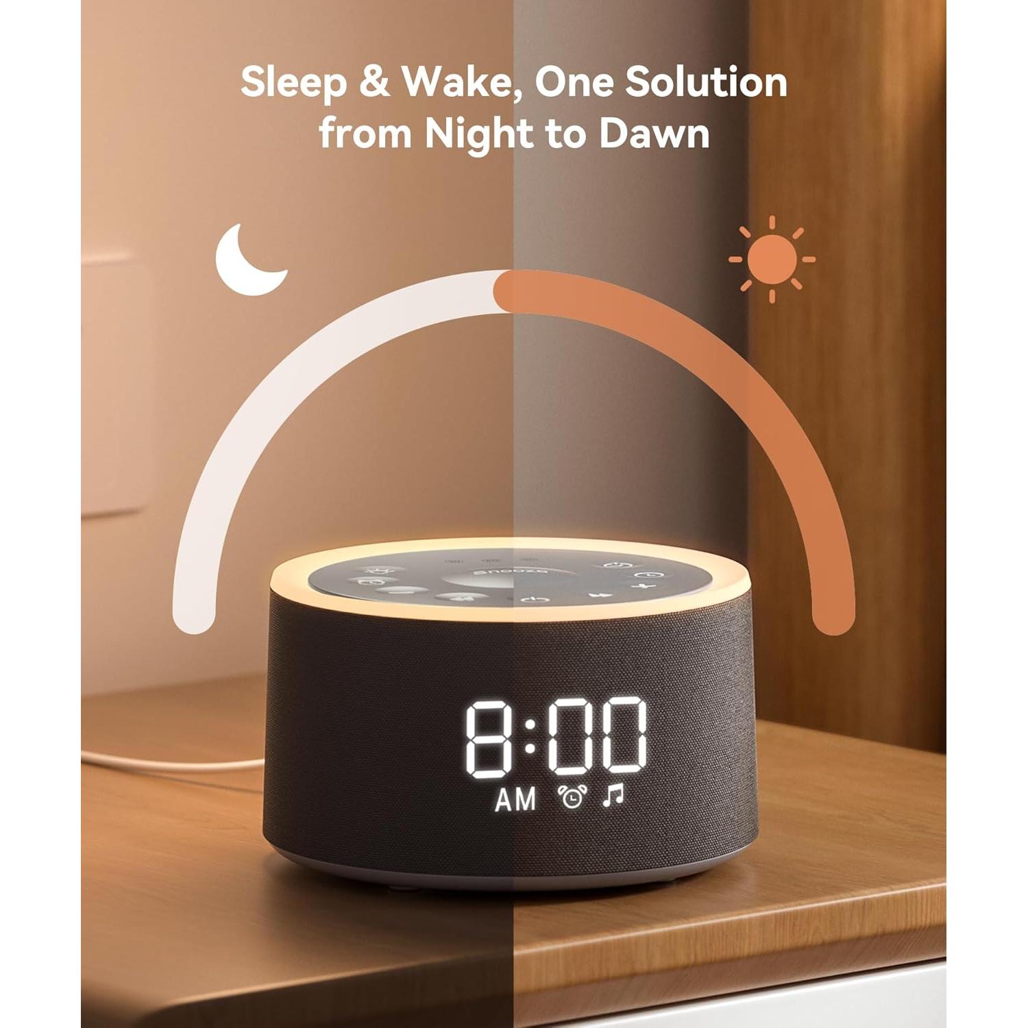 Máquina de Sonido Dreamegg D1+ con Reloj Despertador y Luz Nocturna