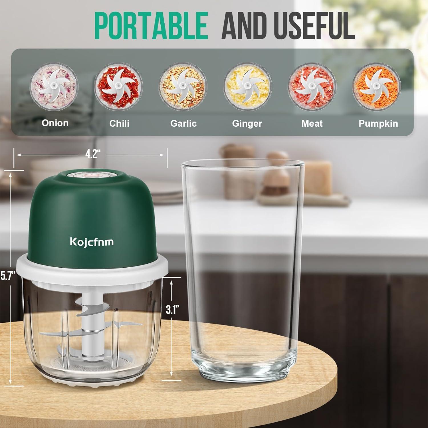Picador de Alimentos Kojcfnm 350ml Inalámbrico Verde