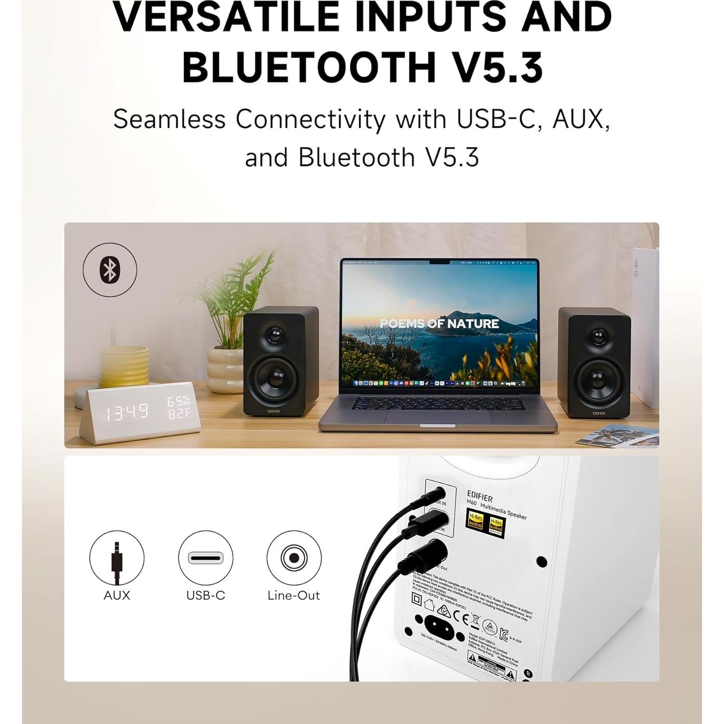 Altavoz Multimedia Edifier M60 Bluetooth 5.3 66W RMS Negro