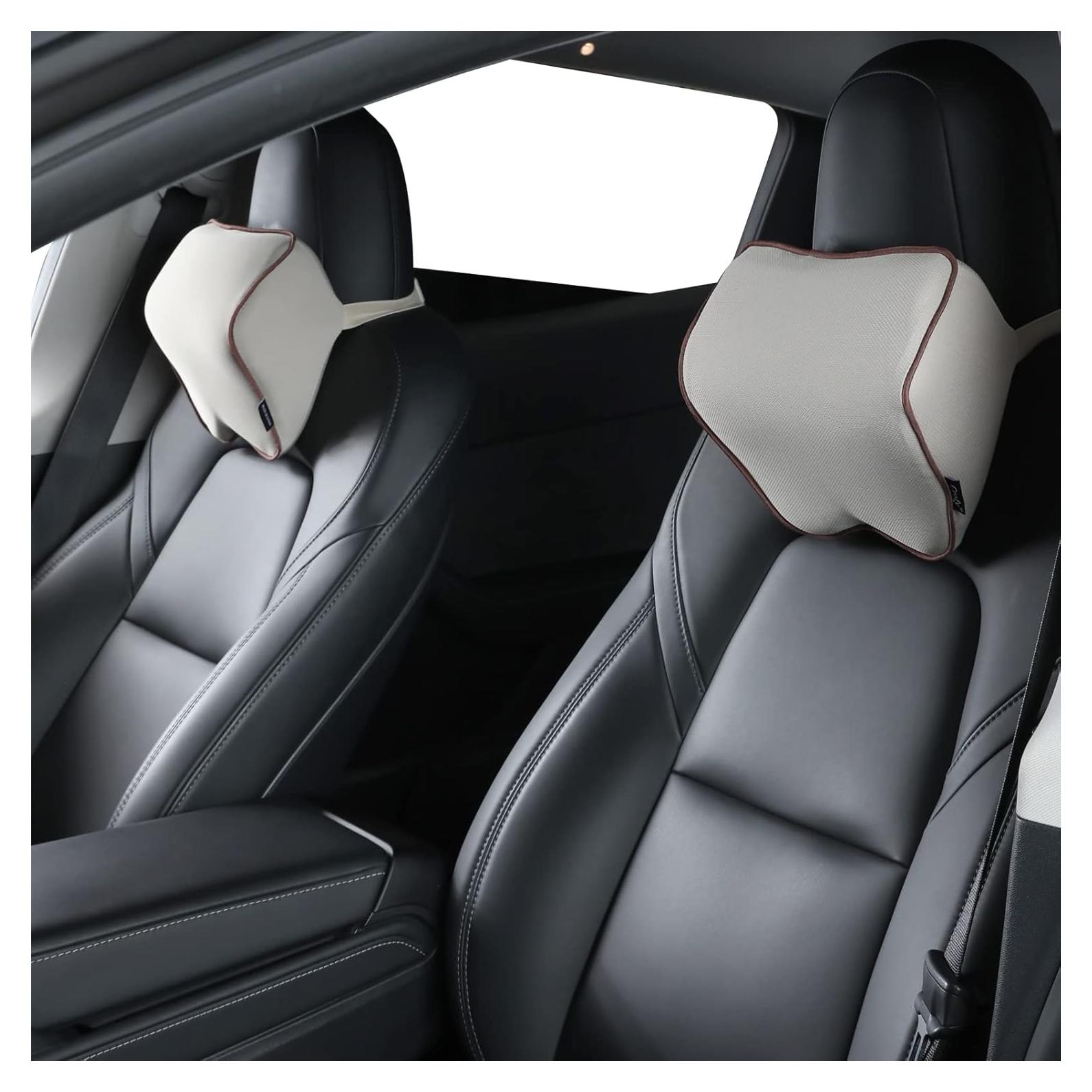 Almohada de Cuello para Auto Crofy 2 Piezas Espuma Memoria Beige