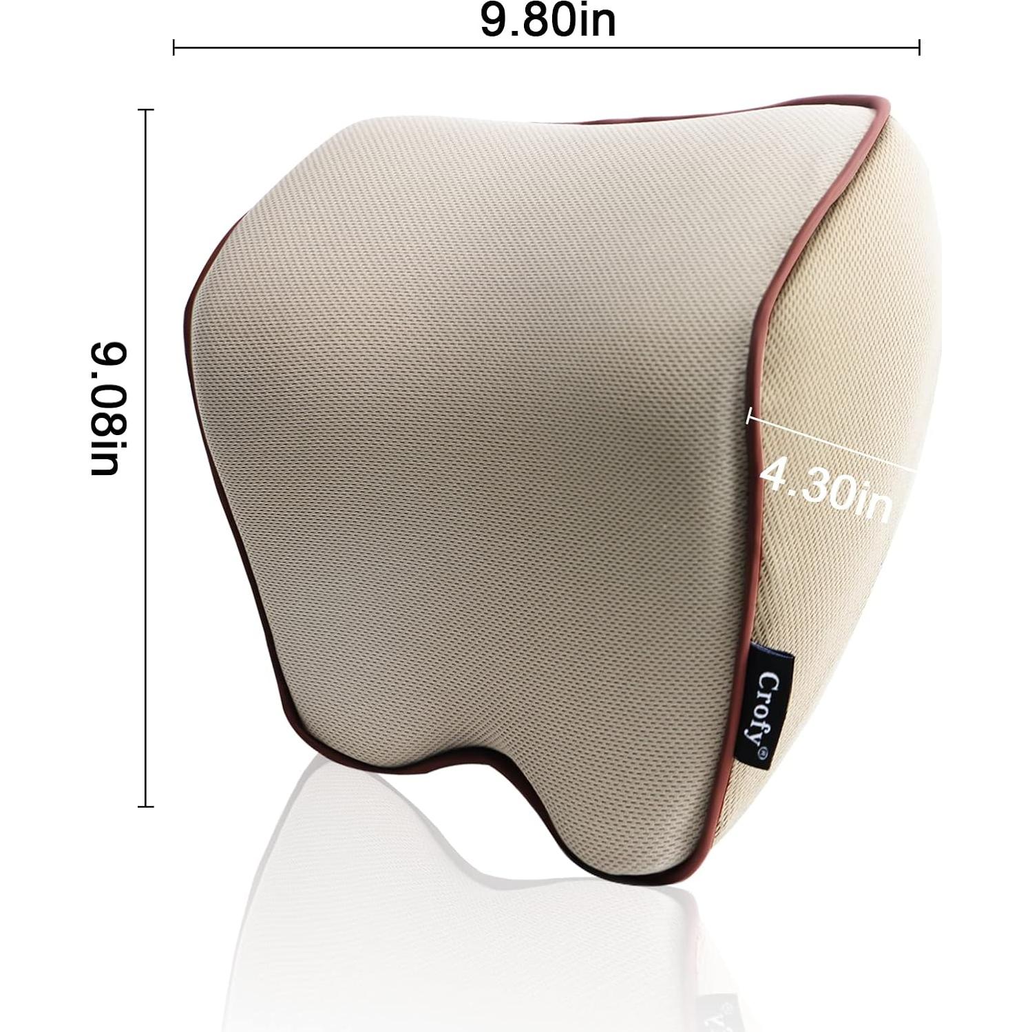 Almohada de Cuello para Auto Crofy 2 Piezas Espuma Memoria Beige