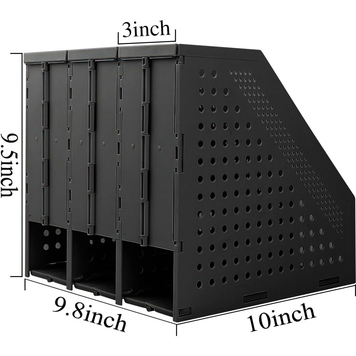 Soporte de Revistas Plegable SAYEEC Negro 3 Compartimentos