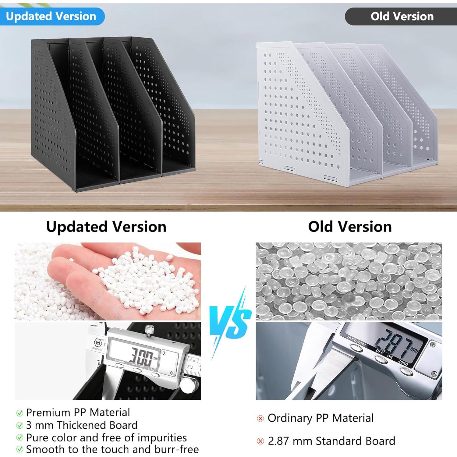 Soporte de Revistas Plegable SAYEEC Negro 3 Compartimentos