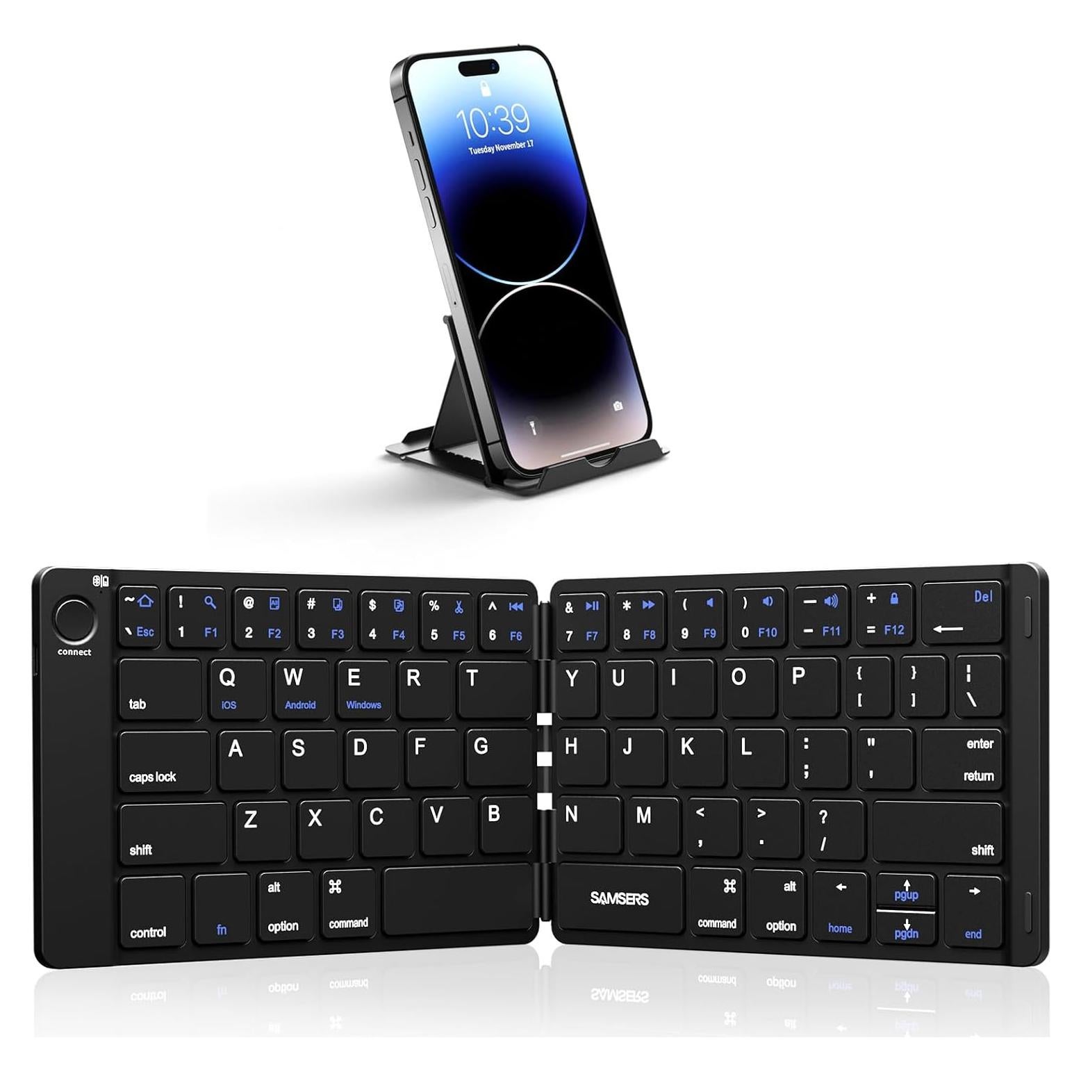 Teclado Bluetooth Plegable Samsers - Inalámbrico Portátil Negro