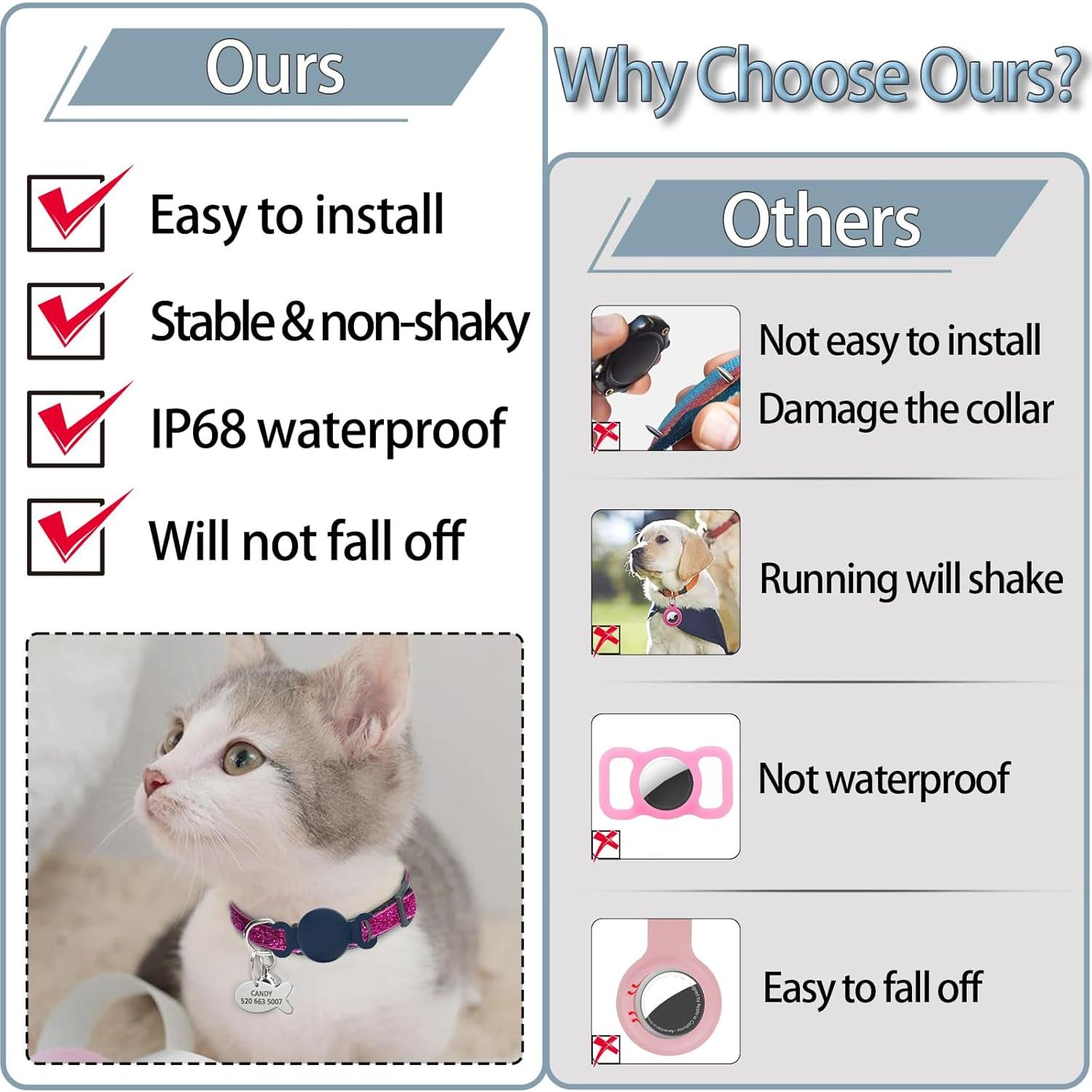 Soporte de Collar Impermeable Tyanuzz para AirTag - 2 Pzs