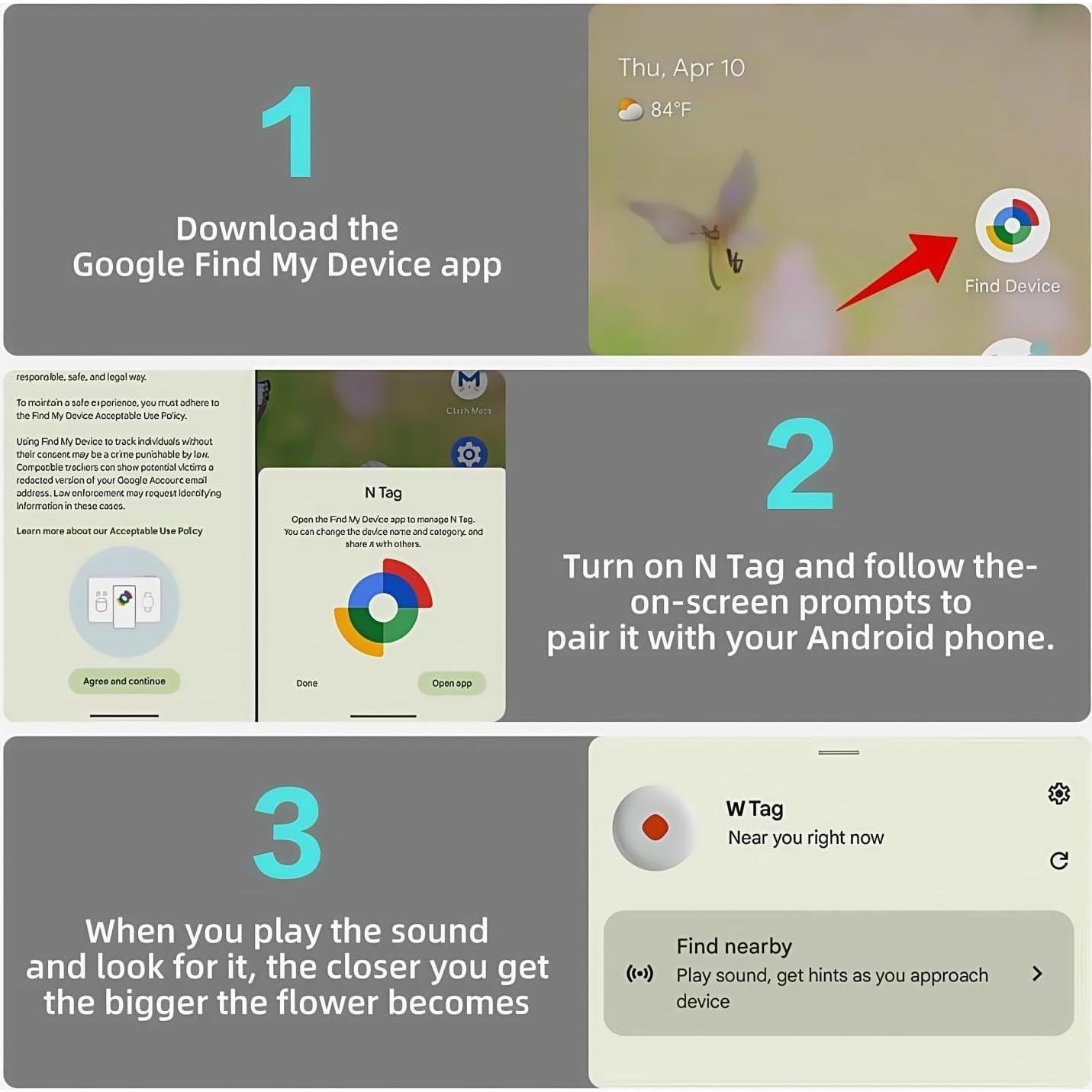 Localizador Bluetooth Wesolvet Mini Air Tags 2 Pack Impermeable