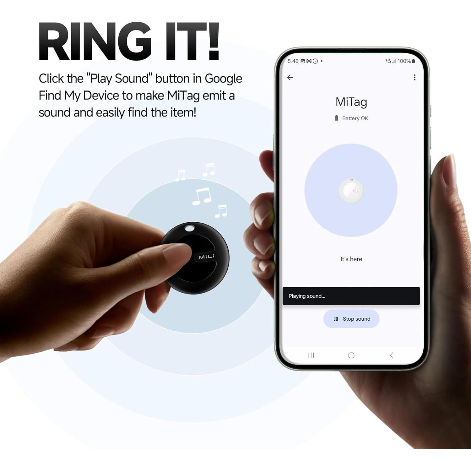 Rastreador Bluetooth MiLi MiTag para Android - Localizador de Llaves