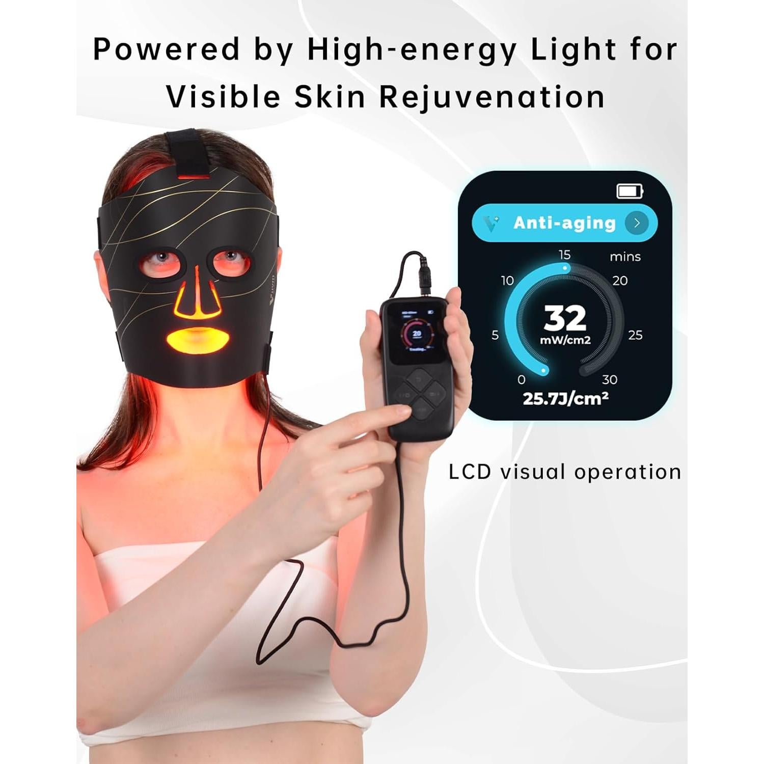 Máscara de Terapia de Luz Roja VYM 292 LEDs Profesional