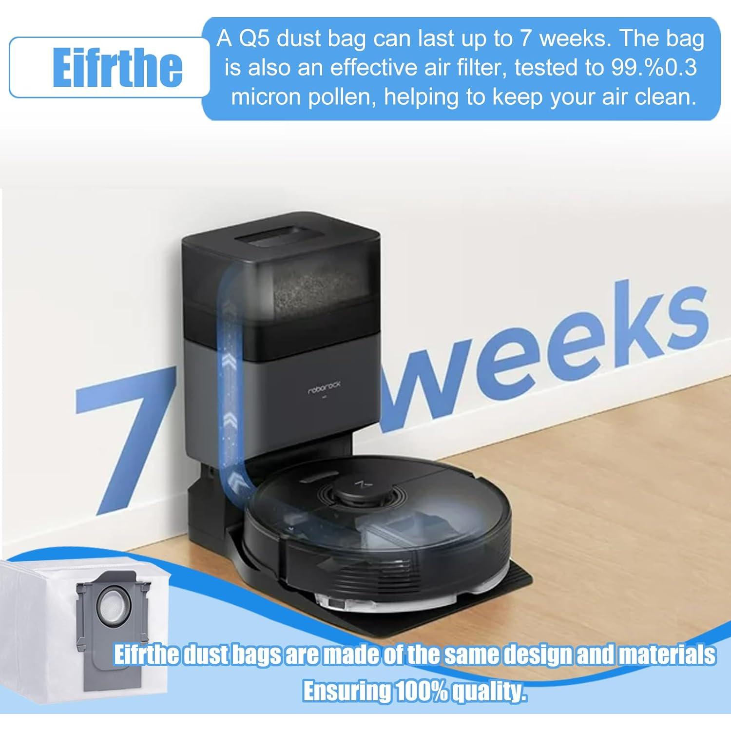 24 Bolsas Desechables Roborock Q5 Q7 2.5L Eifrthe