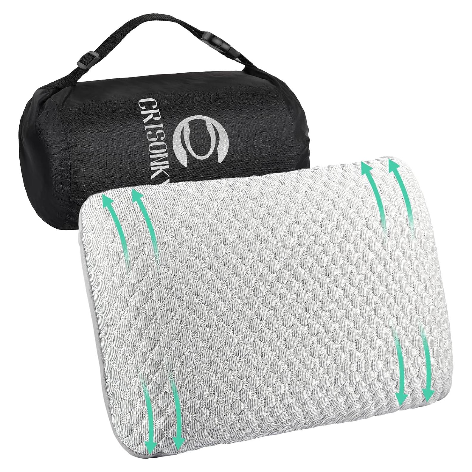 Almohada de Viaje Crisonky 4.1-F Espuma Viscoelástica 50x30x12 cm