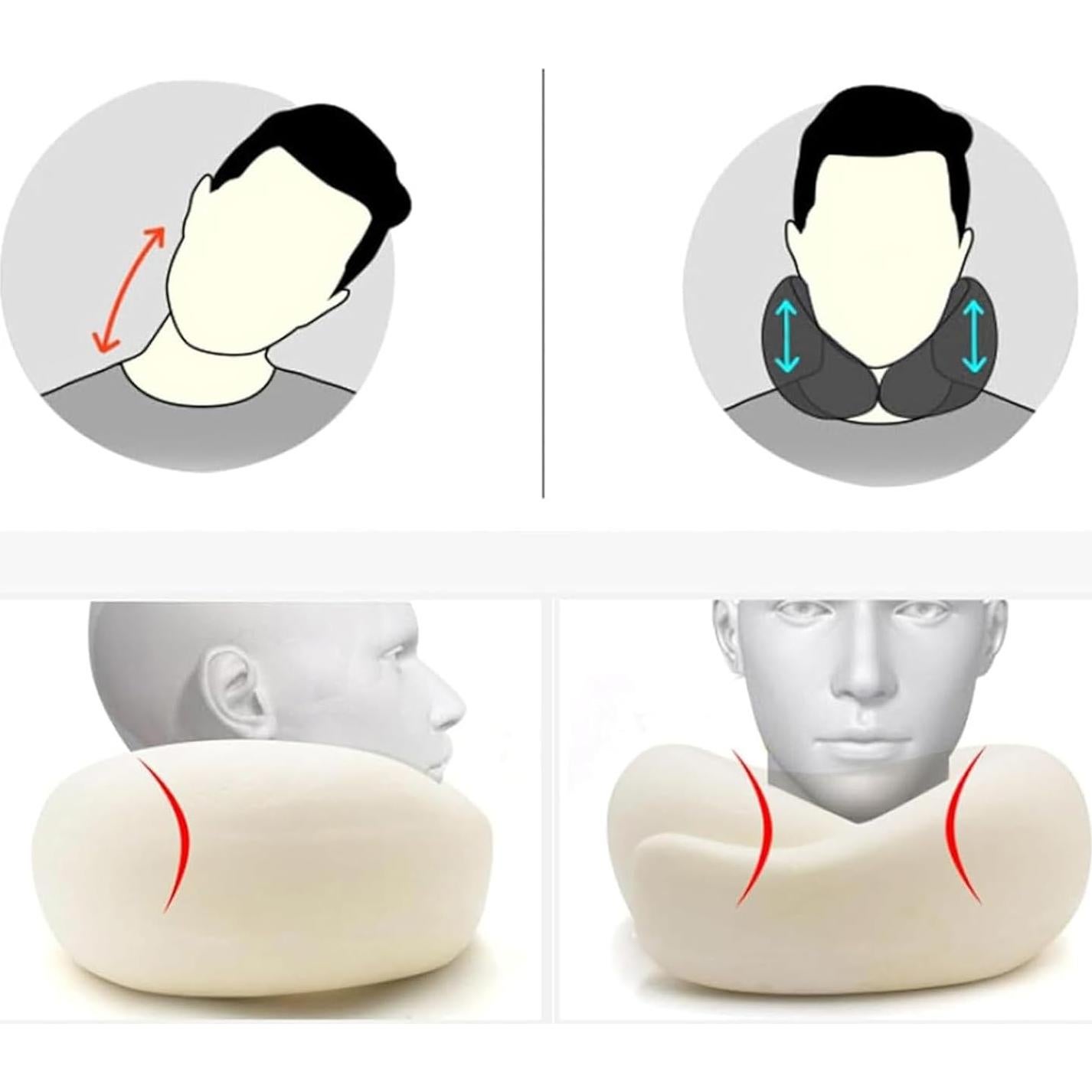 Almohada de Viaje RURING de Espuma con Memoria Gris Claro