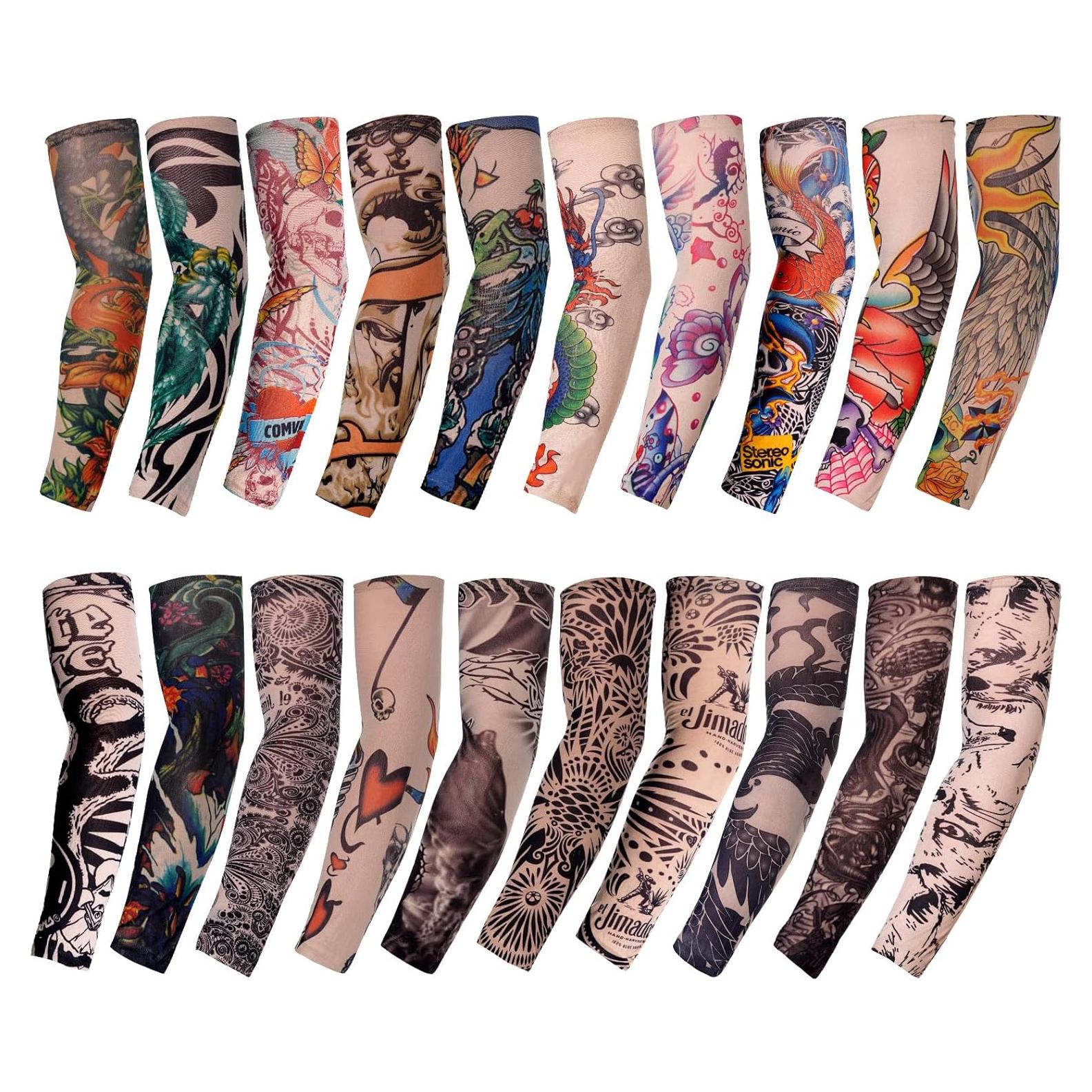 Mangas de Tatuaje Temporal HOVEOX 20 Piezas para Brazo