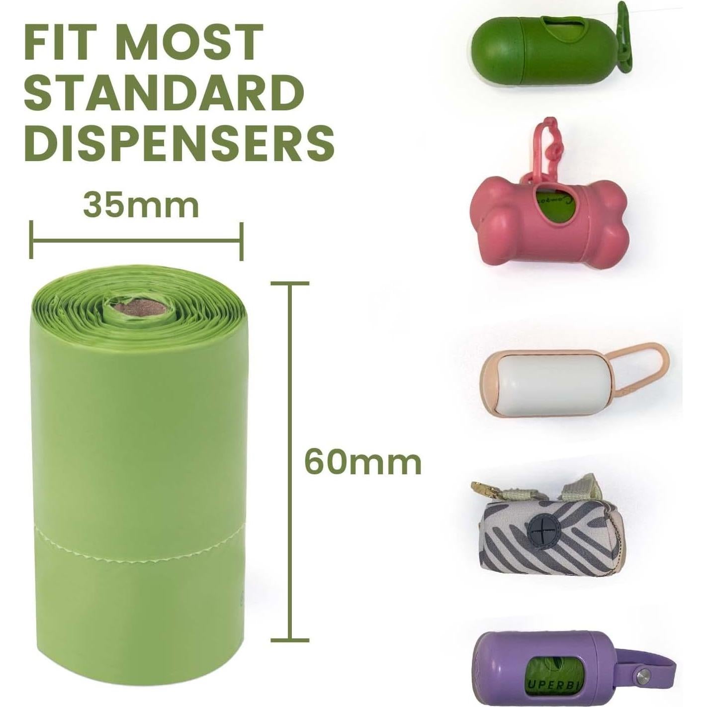 Bolsas para Excremento de Perro SUPERBIO 180 Bolsas Compostables