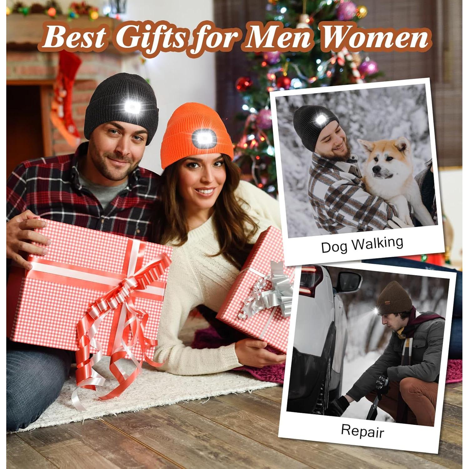 Gorro de Invierno con Luz LED YunTuo, Forro Polar Reutilizable USB