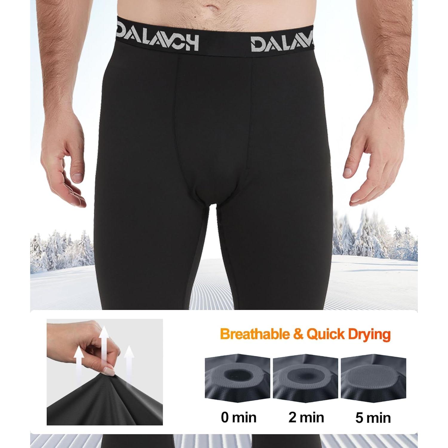 Paquete de 4 Pantalones de Compresión Térmica Hombre - Forro Polar