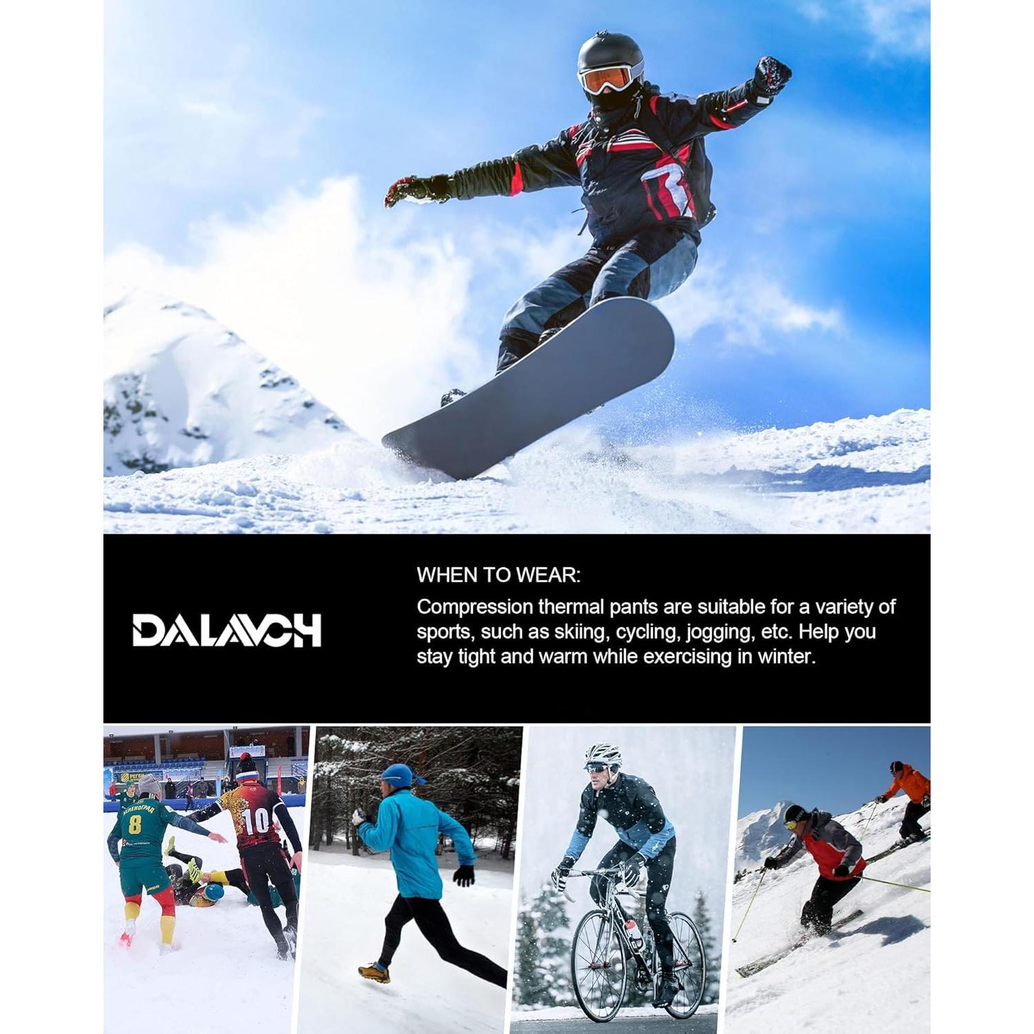 Paquete de 4 Pantalones de Compresión Térmica Hombre - Forro Polar