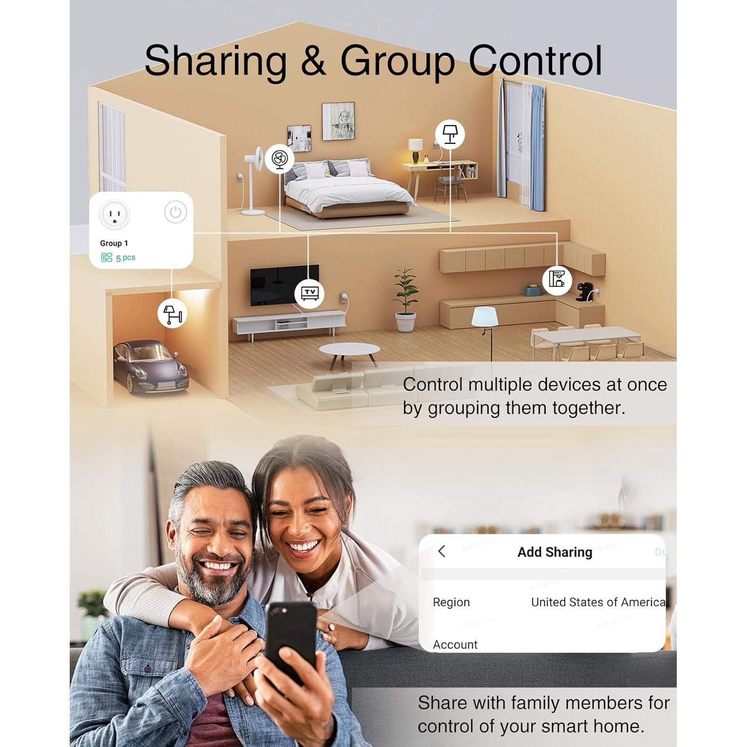 Enchufe Inteligente GHome 15A WiFi 5GHz Control Remoto