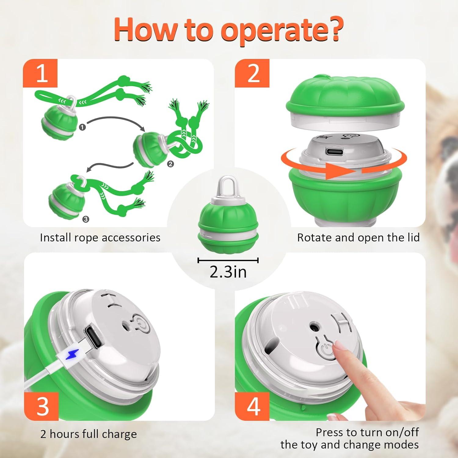 Bola Interactiva para Perros Salodal P38 Verde Recargable