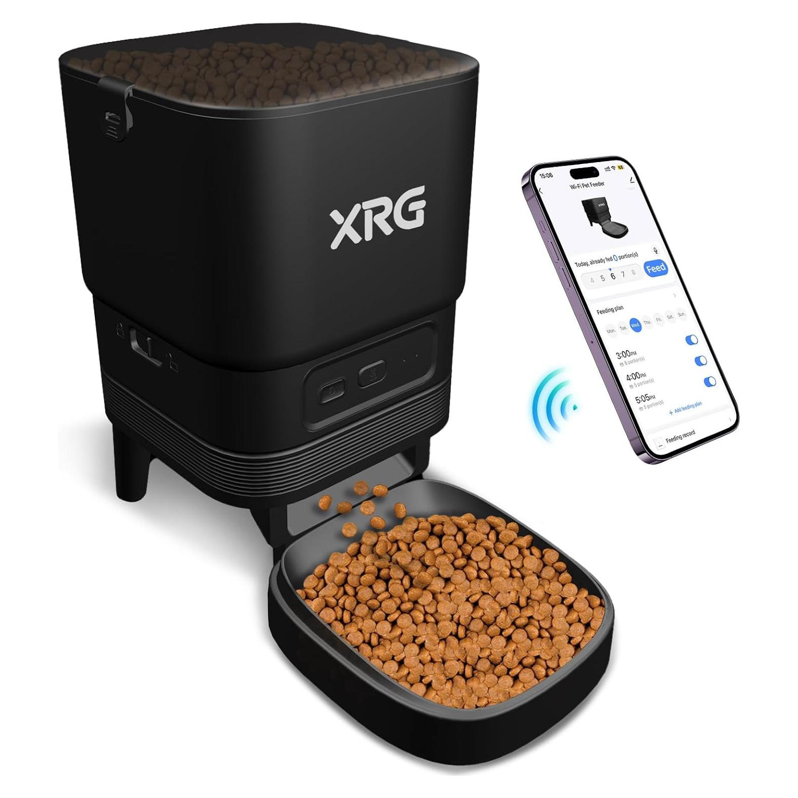 Comedero Automático WiFi XRG para Gatos y Perros 4L Negro