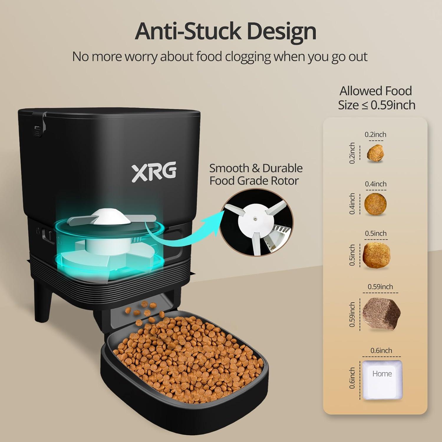 Comedero Automático WiFi XRG para Gatos y Perros 4L Negro