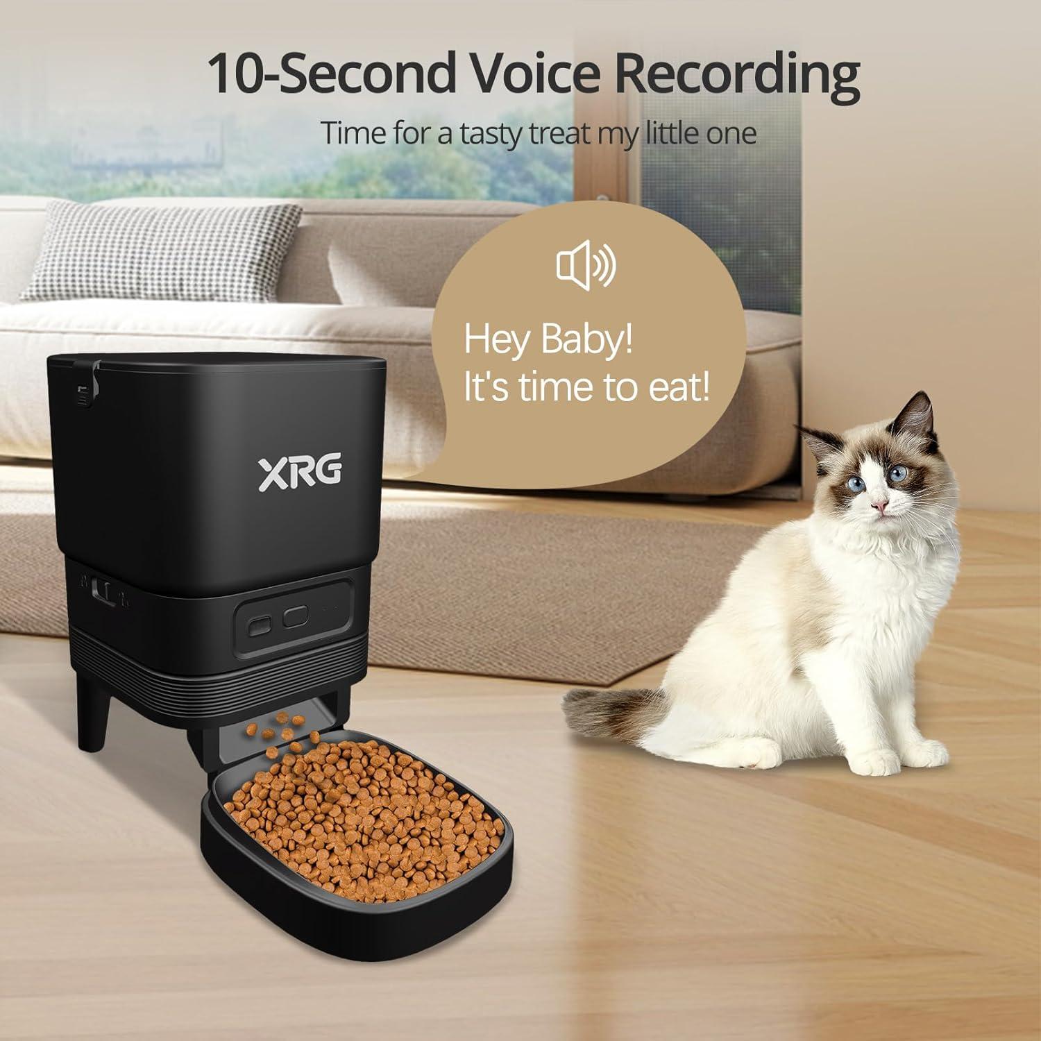 Comedero Automático WiFi XRG para Gatos y Perros 4L Negro