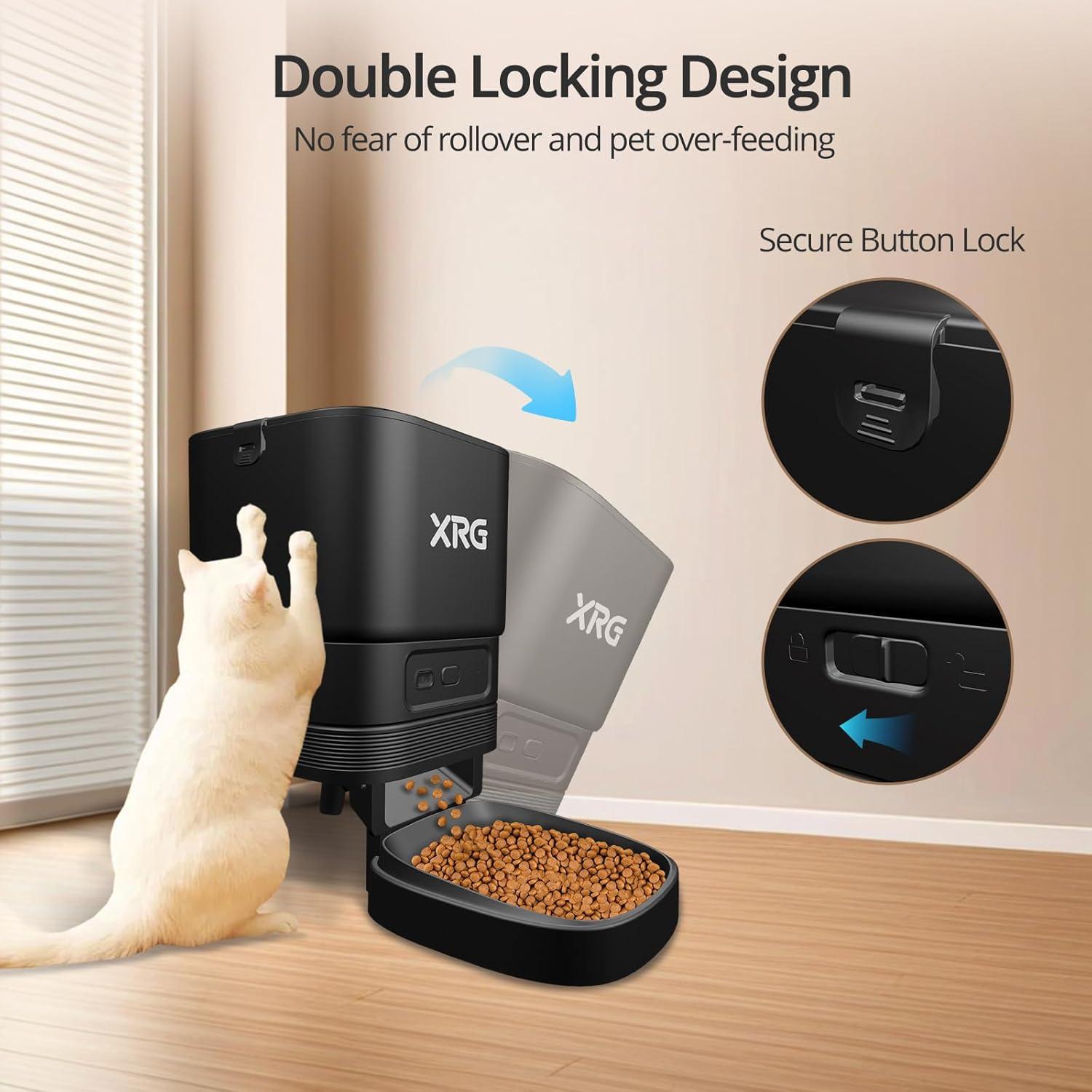 Comedero Automático WiFi XRG para Gatos y Perros 4L Negro