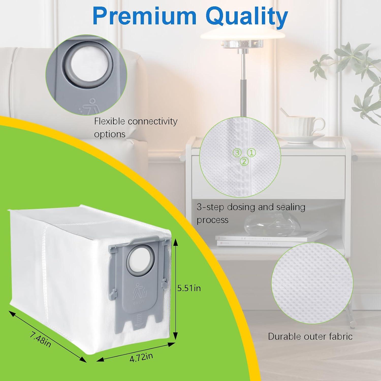 14 Bolsas Desechables para Roborock Q Revo 2.7L Bluearks