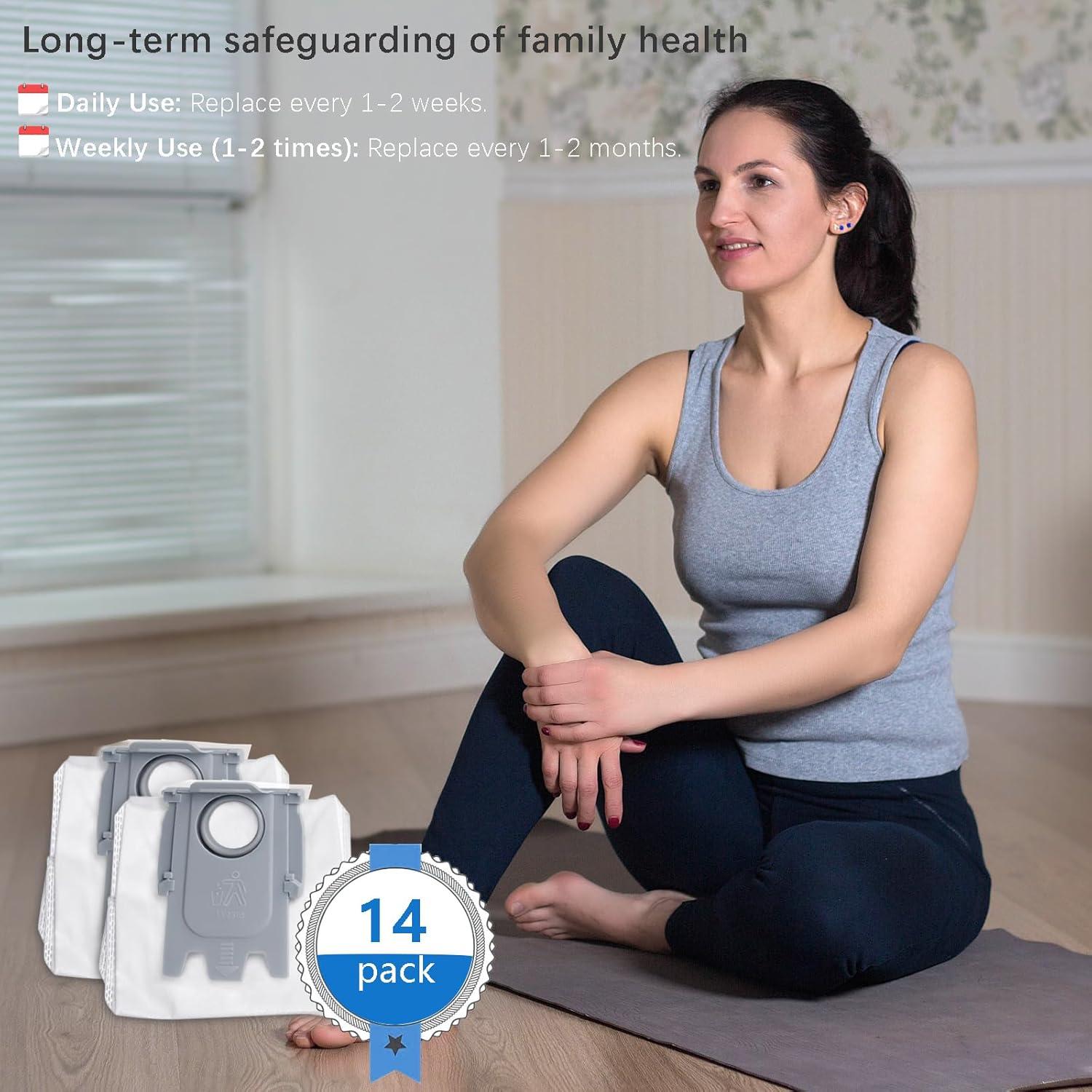 14 Bolsas Desechables para Roborock Q Revo 2.7L Bluearks