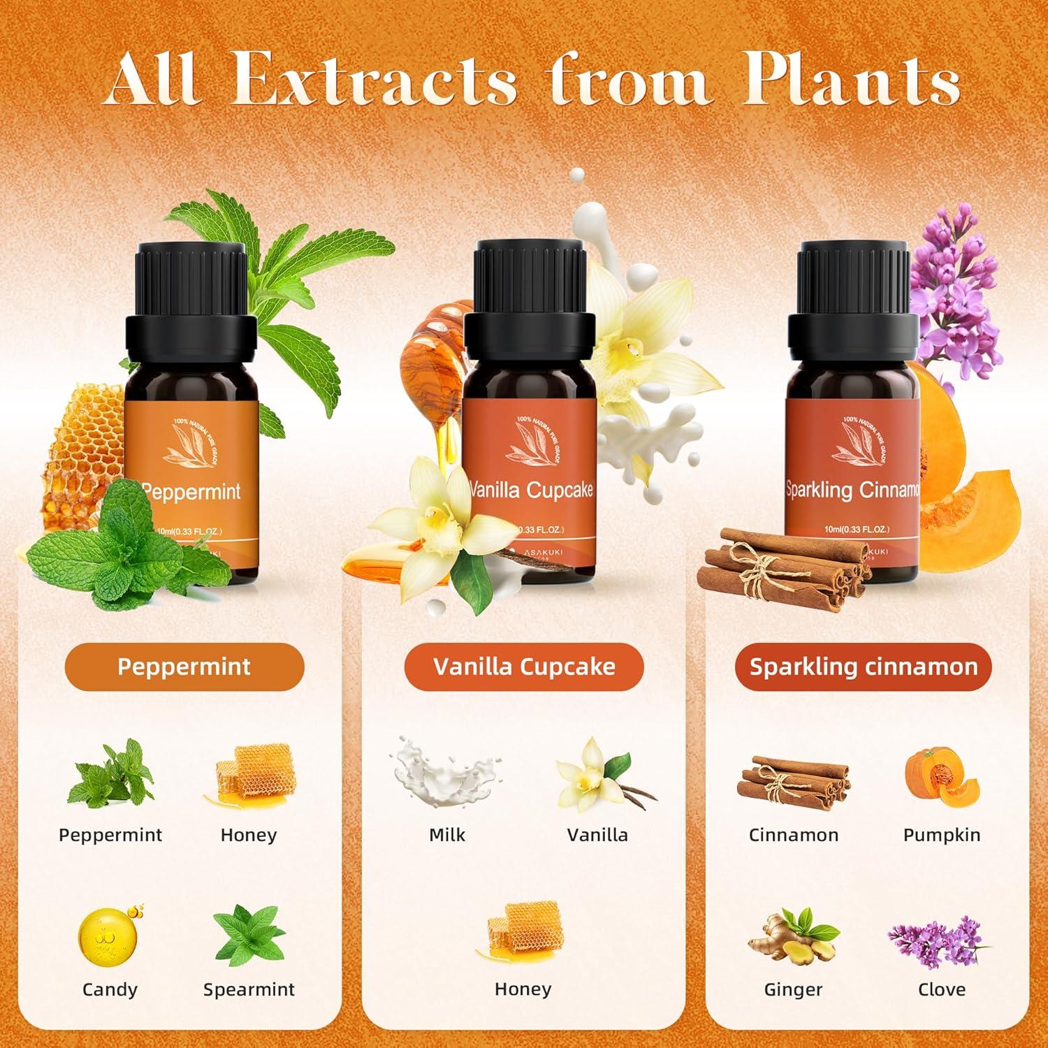 Set de Aceites Esenciales ASAKUKI 6 x 10 ml - Calidez