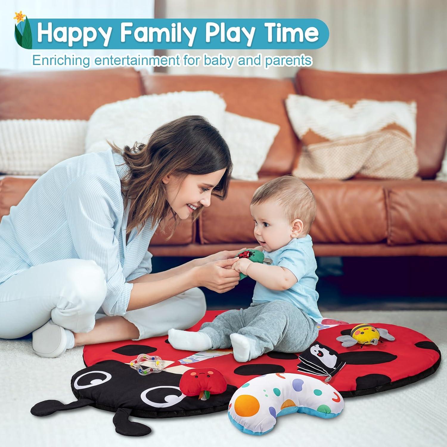 Alfombra de Juego para Bebés Jyusmile 8 en 1 con Juguetes