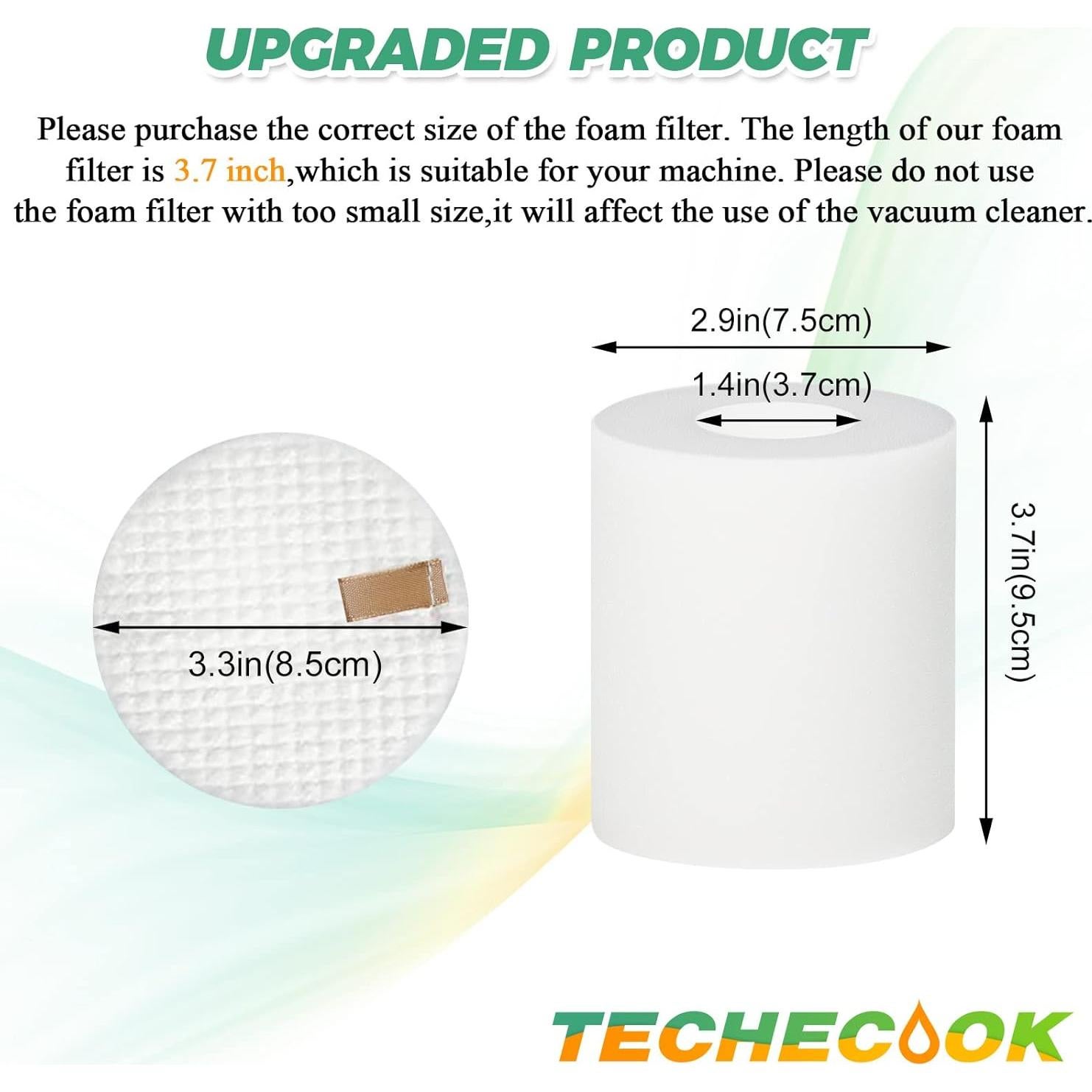 Paquete de 4 Filtros de Espuma para Aspiradora Shark Techecook