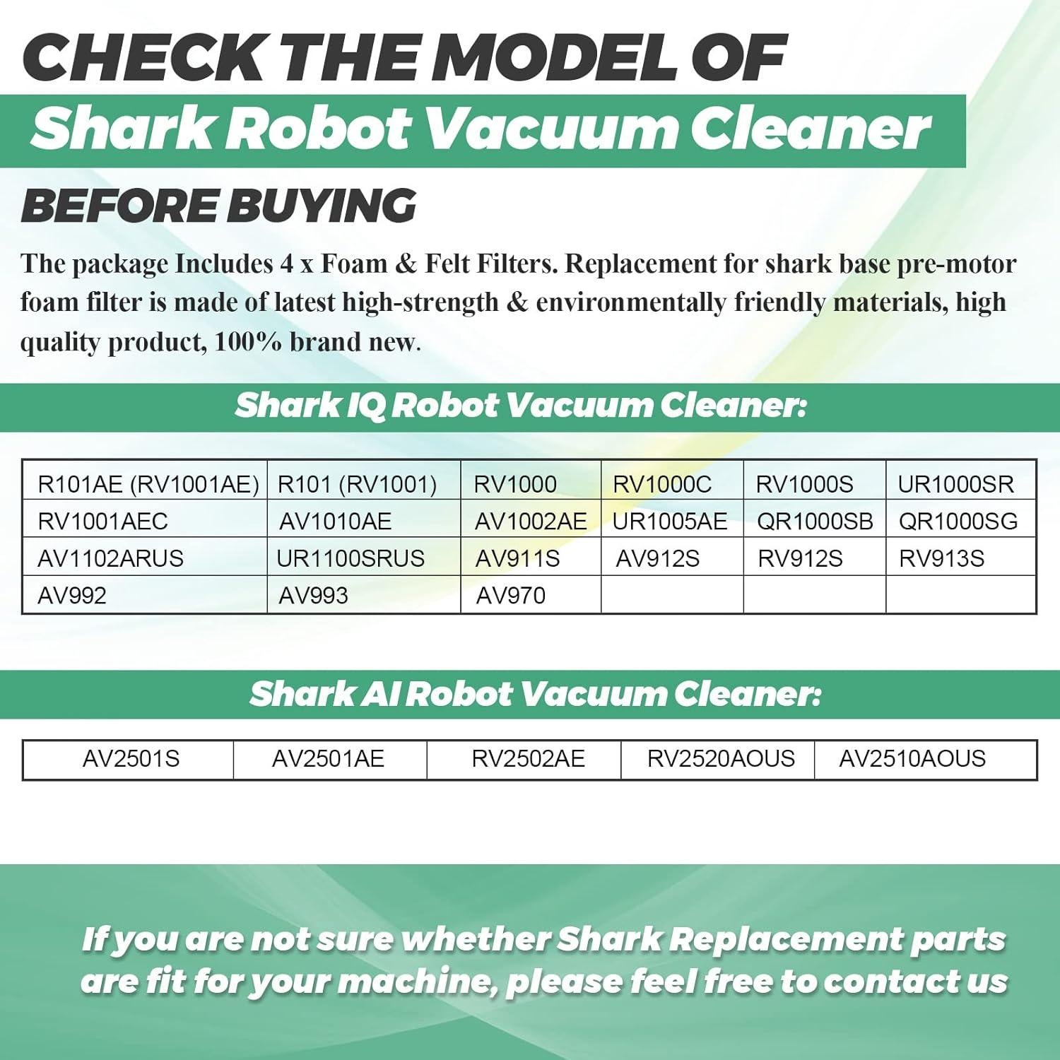 Paquete de 4 Filtros de Espuma para Aspiradora Shark Techecook