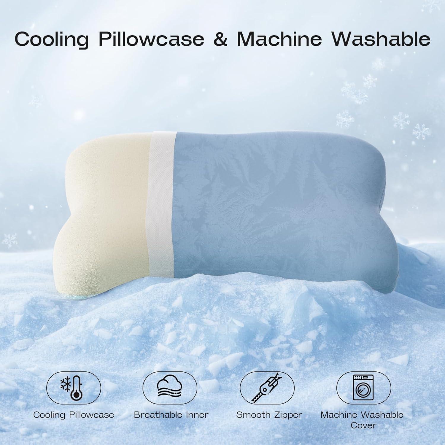 Almohada Ergonómica ZZ-WELL 1115 para Dormir de Lado - Espuma Viscoelástica con Funda Lavable