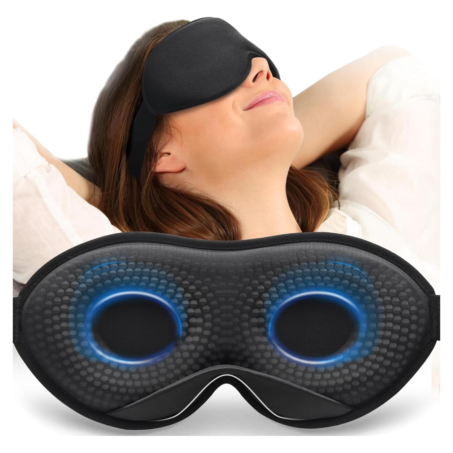 Máscara de Sueño Contorneada 3D MABAO con Peso - Negro