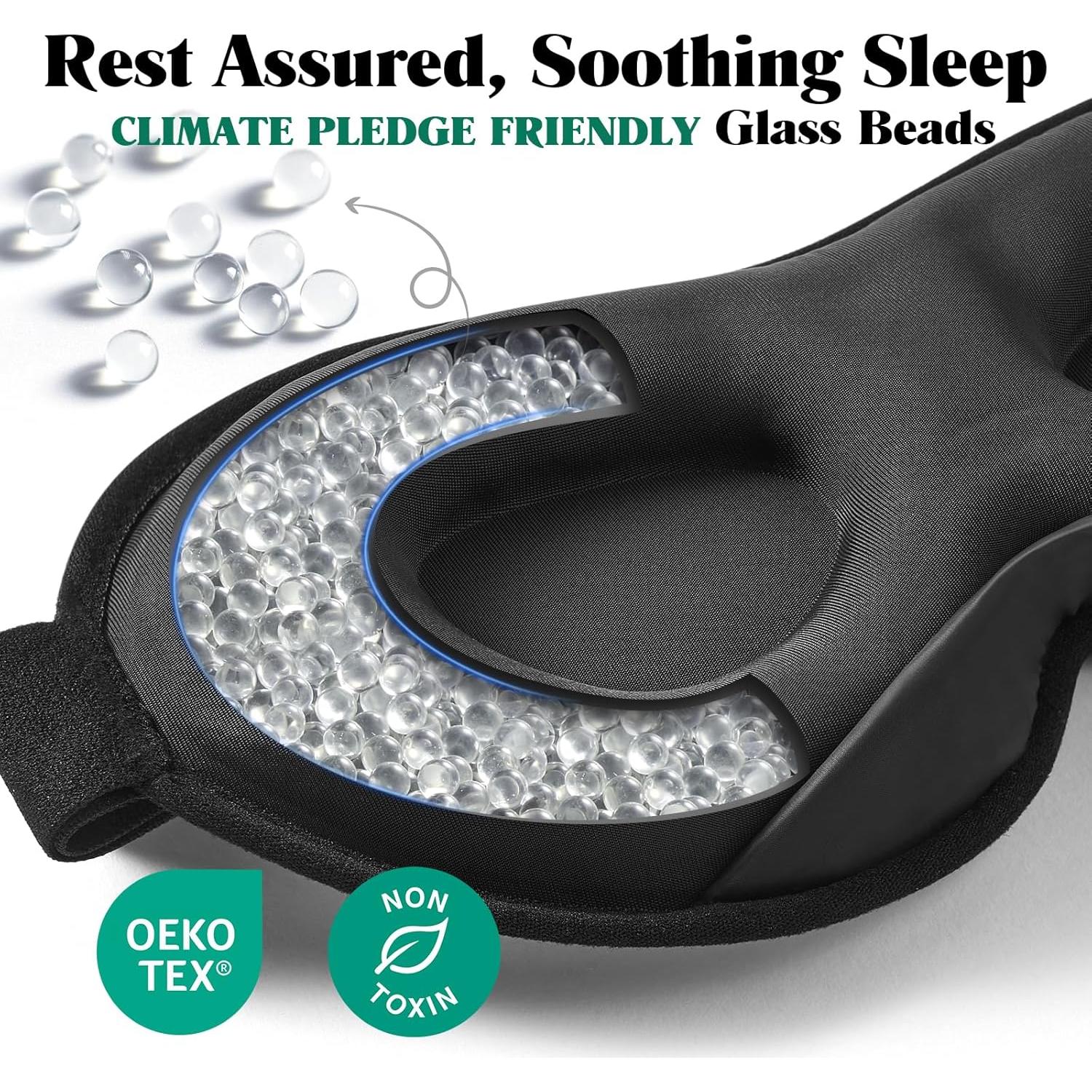 Máscara de Sueño Contorneada 3D MABAO con Peso - Negro