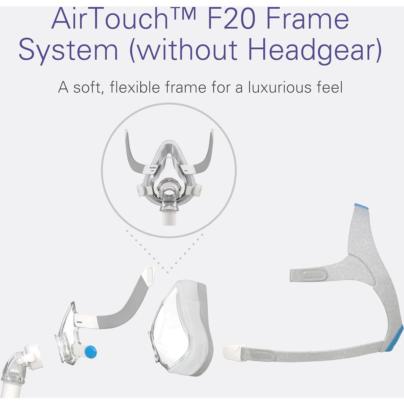 Sistema de Marco CPAP ResMed AirTouch F20 - Máscara Completa Mediana