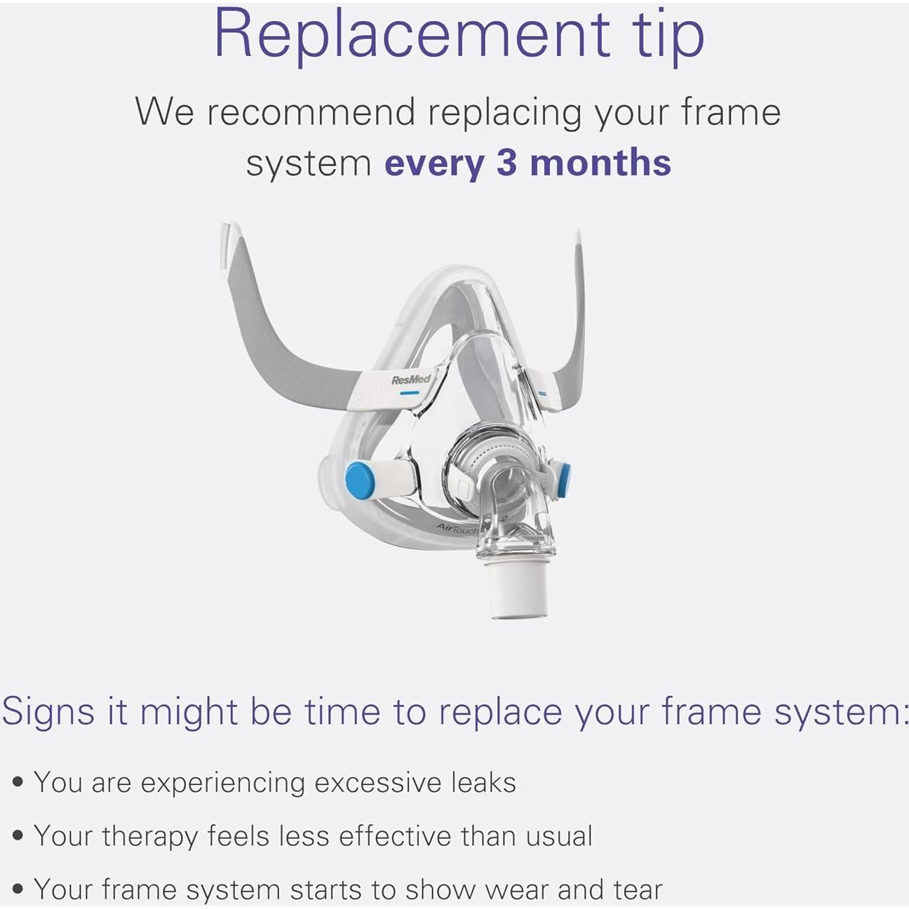 Sistema de Marco CPAP ResMed AirTouch F20 - Máscara Completa Mediana