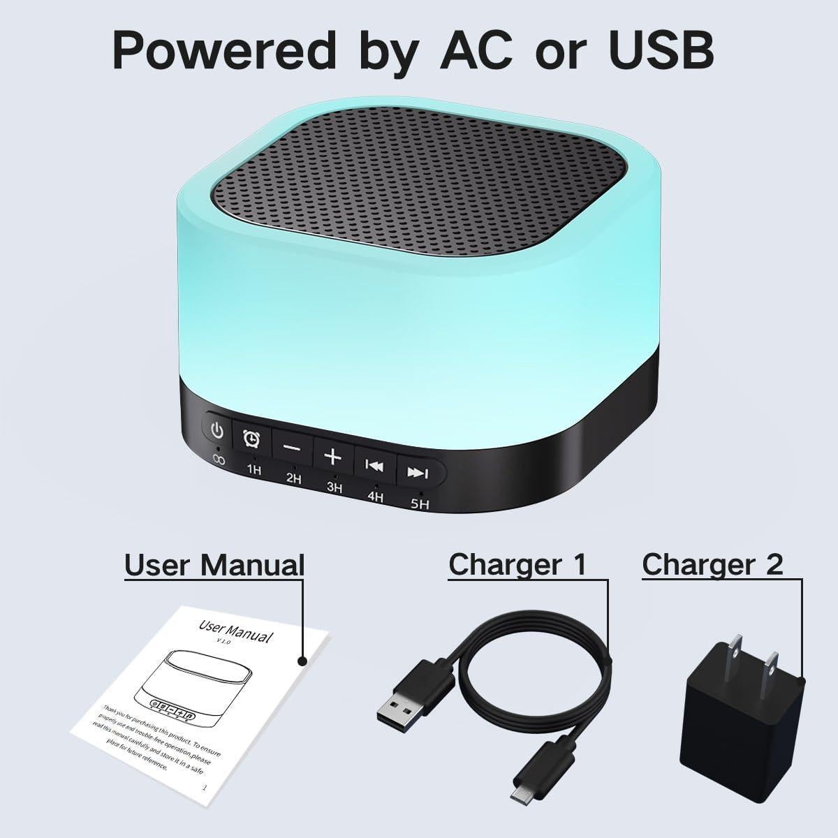 Máquina de Sonido SleeZOO A6 Negro con 25 Sonidos Relajantes