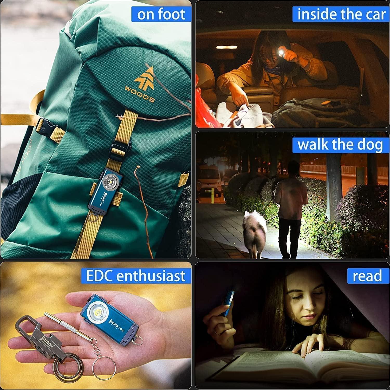 Linterna Mini WUBEN G2 Verde 500 Lúmenes Recargable 5 Modos