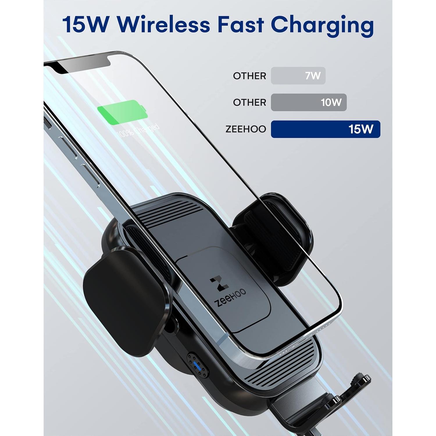 Cargador Inalámbrico para Auto ZeeHoo 15W con Soporte Automático