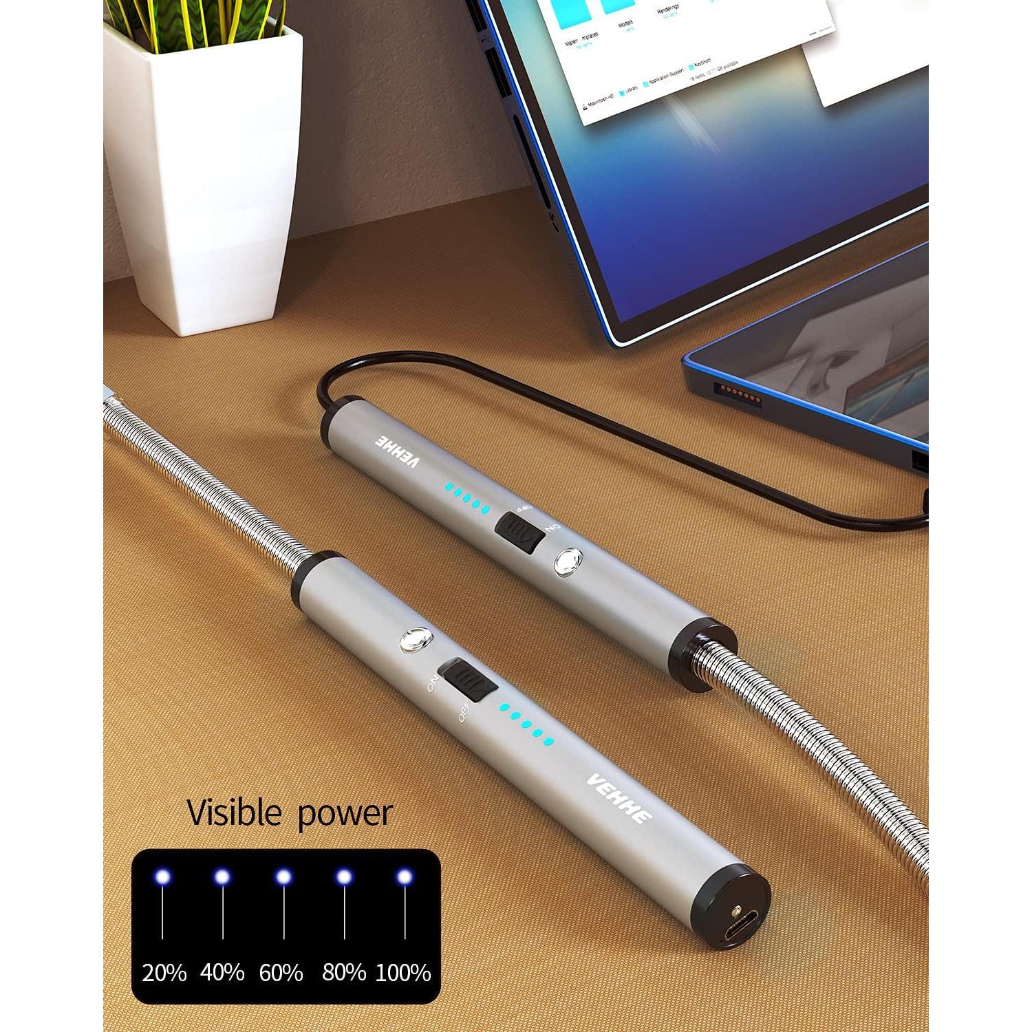 Encendedor USB VEHHE Recargable con Pantalla LED y Cuello Flexible