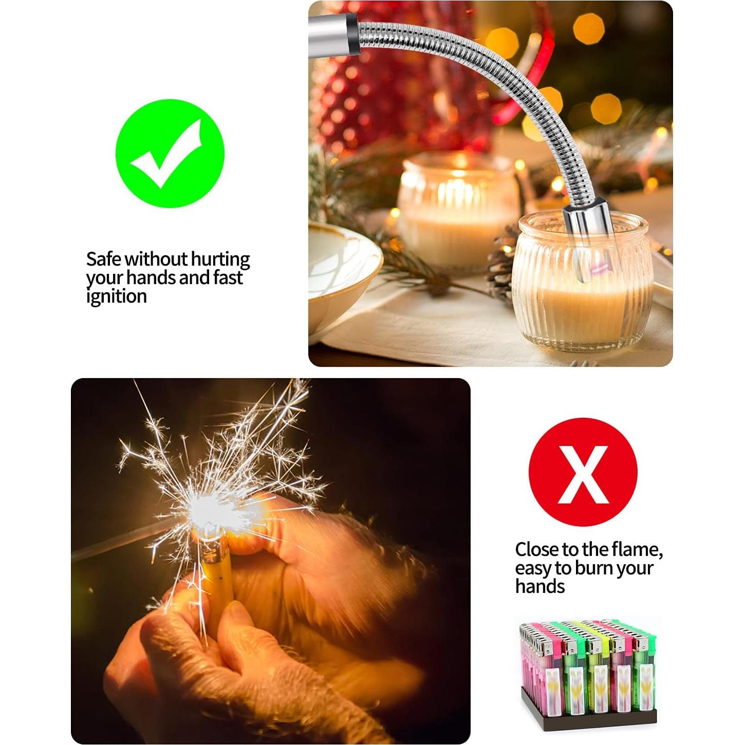 Encendedor USB VEHHE Recargable con Pantalla LED y Cuello Flexible