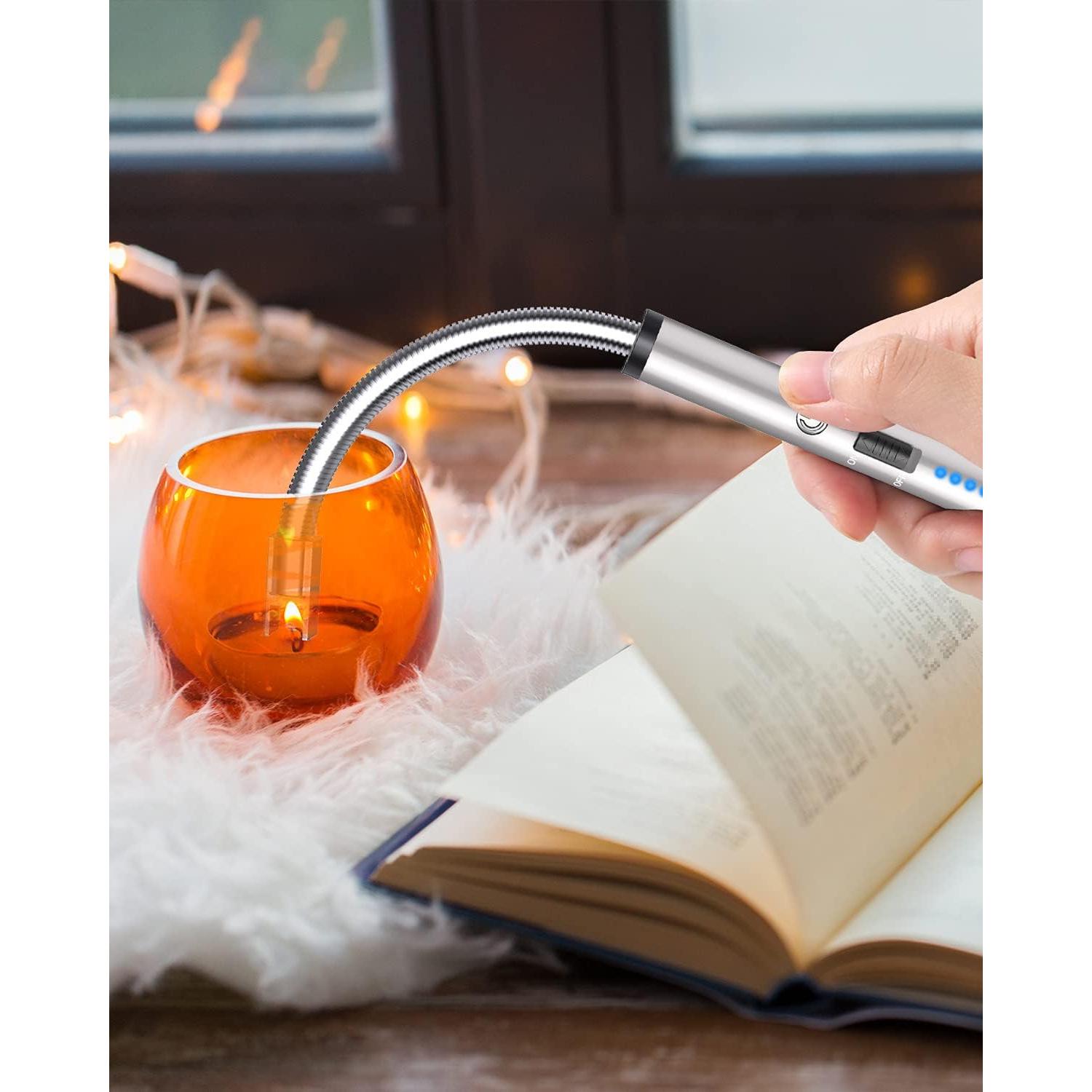 Encendedor USB VEHHE Recargable con Pantalla LED y Cuello Flexible