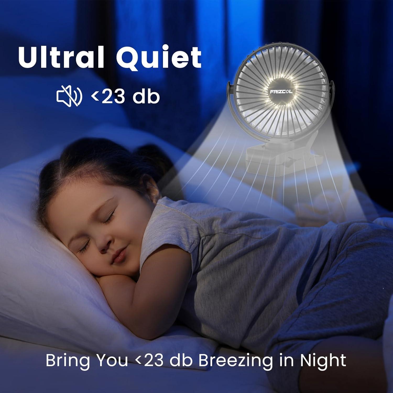 Ventilador Portátil Clip FRIZCOL con Batería 12000mAh y LED